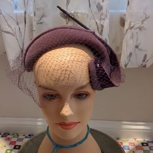 Elegant Purple Fascinator with Veil